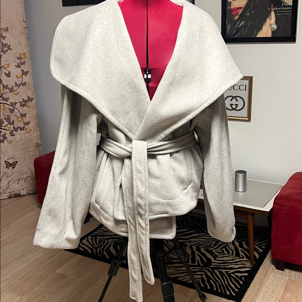 NWT Free People Mina Oversized Collar Long Sleeve Tie Front Jacket